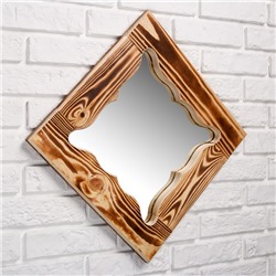 Зеркало резное «Бабочка», сосна, обожжённое, 40×40 см, ромб