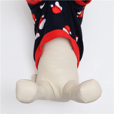 Толстовка для собак «Новогодний колпак», размер L, синяя (ДС 38, ОШ 34, ОГ 48 см)