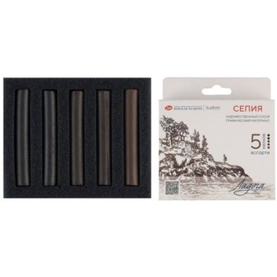 Сепия 5 мелков Ладога, ассорти 2721422312 Невская палитра
