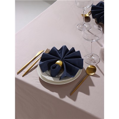 Набор салфеток с декоративными кольцами Grey pleasure, 40×40 см - 4 шт., 100% хлопок, саржа 190 г/м²