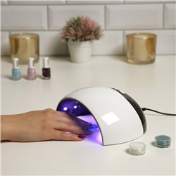 Лампа для маникюра Luazon LUF-18, UV/LED, 8 диодов, 24 Вт, таймер, USB, белая