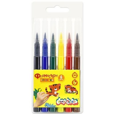 Фломастеры-кисточки  6цв в блистере ФККМ06 Каляка-Маляка