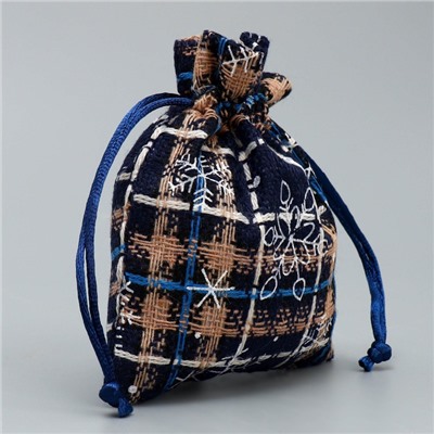 Мешочек подарочный новогодний холща «Снежный лес», снежинки, 10×12 см ± 1.5 см