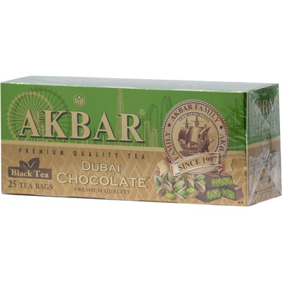 AKBAR. Черный. «Дубайский шоколад» карт.упаковка, 25 пак.
