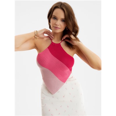 Топ вязаный женский MIST, размер onesize, розовый