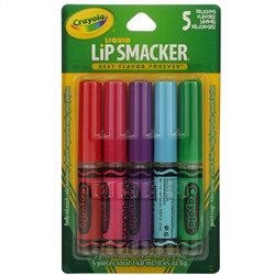 Lip Smacker, Crayola, Liquid Lip Gloss, Best Flavor Forever,  5 Pack, 0.09 fl oz (2.8 ml) Each