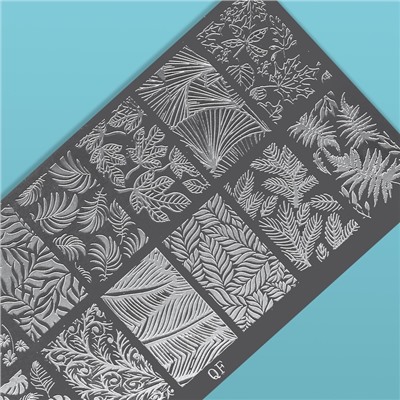 Пластина для стемпинга металлическая «Листочки», 12×6 см