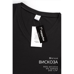 Женская футболка из вискозы с V-вырезом Happyfox