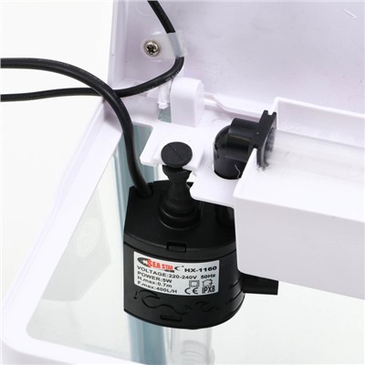 Аквариум SeaStar HX-180F в комплекте: LED-лампа, фильтр, 3.5 л, белый