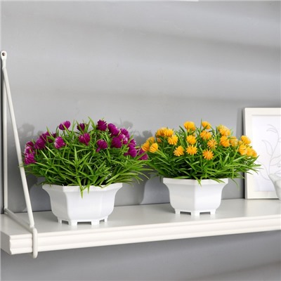 Искусственный цветок в горшке «Чернушка дамасская», 18×15 см, МИКС