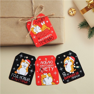 Шильдик новогодний на подарок «Год Новый, а ты старый», набор 6 штук, 16×24 см