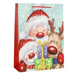 Пакет подарочный 26х32х12см Новый год / 5482L /уп 12/384/210 г