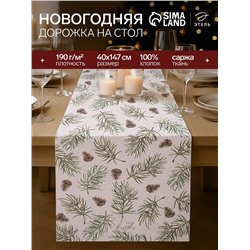 Дорожка на стол новогодняя Christmas tree 40×147 см, 100% хлопок, саржа 190 гр/2