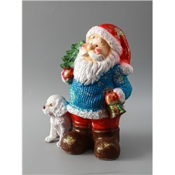 УЦЕНКА Фигура "Дед мороз с елкой" с блестками 37см