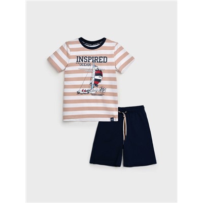 Комплект трикотажный для мальчиков: фуфайка (футболка), шорты