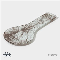 Подставка под ложку Magistro «Мрамор», 24×11×1 см, стекло, белая