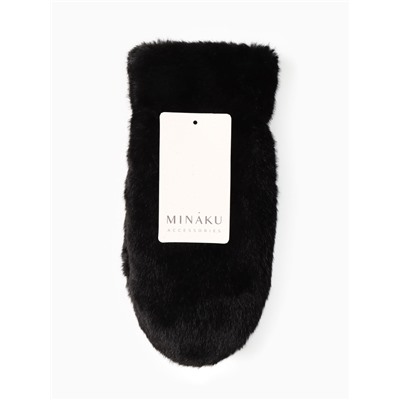 Варежки женские MINAKU, чёрные, размер 26×12 см