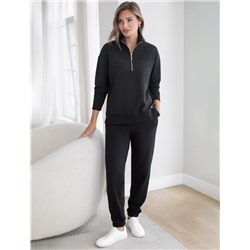 Джемпер с воротом на молнии из петельчатого футера двухнитки с эластаном