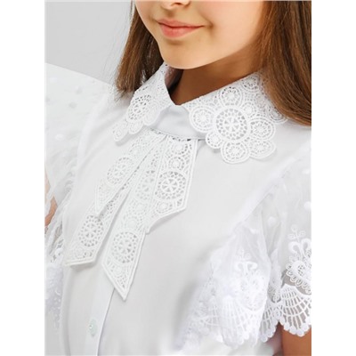 Блузка для девочки короткий рукав SP015 (Белый)