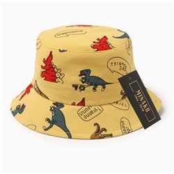 Панама детская MINAKU «Динозавры», размер 49-50, жёлтая
