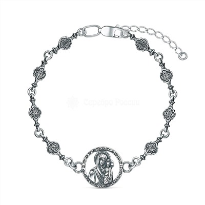 Браслет из чернёного серебра - Казанская Божья Матерь 09К-002ч