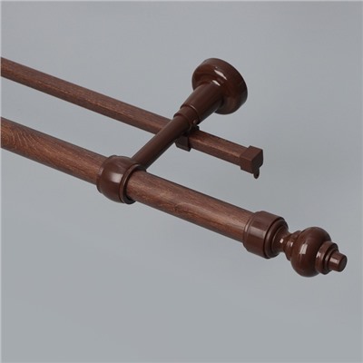 Карниз двухрядный 200 см, d=2.8 см, орех