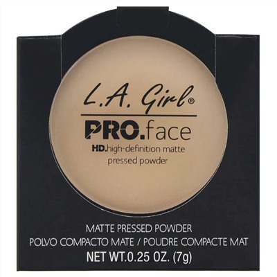 L.A. Girl, Компактная матирующая пудра для лица Pro Face HD, оттенок «Нюдовый беж», 7 г