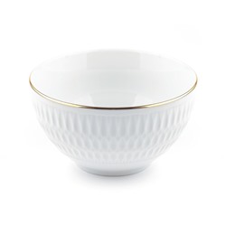 Салатник Cmielow Sofia «Отводка золото», d=11.5 см, фарфор, белый