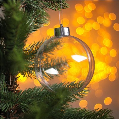 Ёлочный шар заготовка, раздельные части «Шар с съемной пуцкой», диаметр собранного 10 см