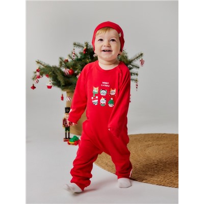 Набор (комбинезон и шапочка) «Крошка Я. Зимние котики», рост 62-68 см