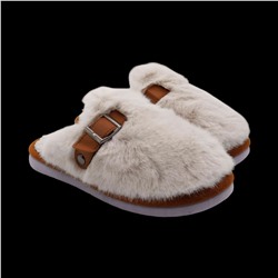 Тапочки меховые 9648 бежевые