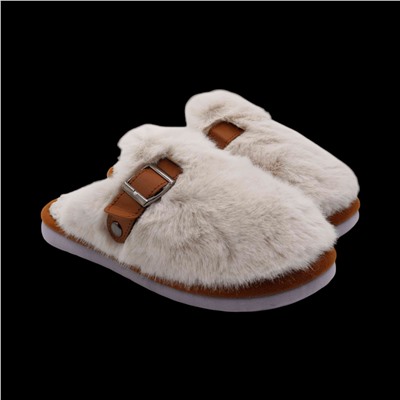 Тапочки меховые 9648 бежевые