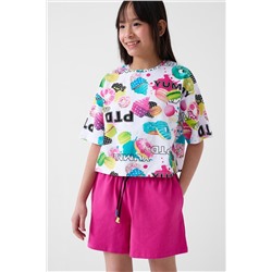 Комплект трикотажный для девочек: фуфайка (футболка), шорты PLAYTODAY, 1244406