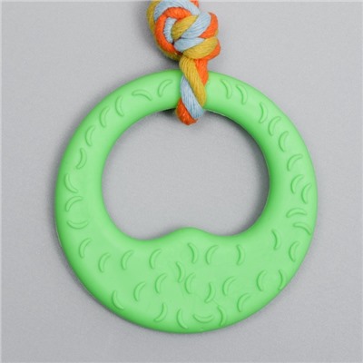 Игрушка жевательная с канатом «Гиря», зелёная