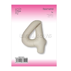 Шар (40''/102 см) Цифра, 4 Slim, Кремовый Латте, Матовый, 1 шт. в уп.