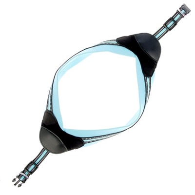 Шлейка, обхват 62-69 см, супермягкая со светоотражающей прошивкой, голубая