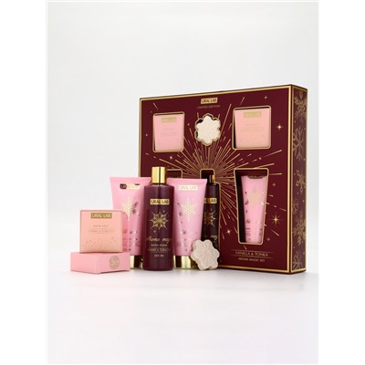 Подарочный набор новогодний, гель для душа, лосьон, пена, соль для ванны 2 шт., бомбочка, URAL LAB