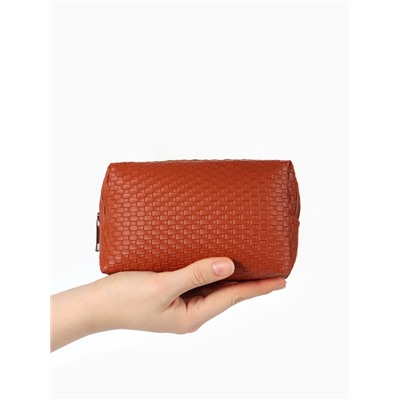 Косметичка универсальная, искусственная кожа, на молнии, коричневая