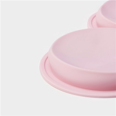 Форма для выпечки Доляна «Круг», силикон. 23×19.5 см, 3 ячейки (d=10 см), розовая