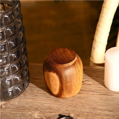 Стакан, 8×8×8 см, тиковое дерево