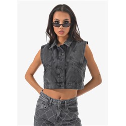 Женская жилетка джинсовая укороченная CRACPOT