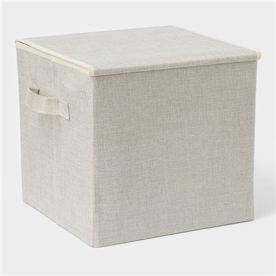 Короб для хранения с крышкой «Весна», 29×29×28.5 см, стеллажный, бежевый