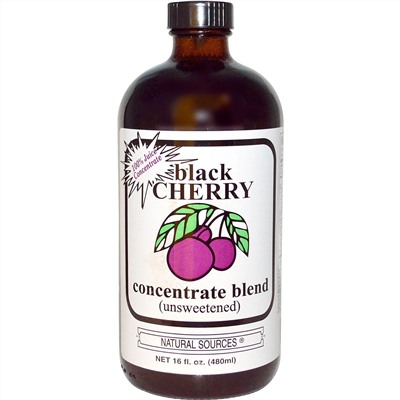 Natural Sources, Black Cherry Concentrate Blend, Unsweetened, 16 fl oz (480 ml)