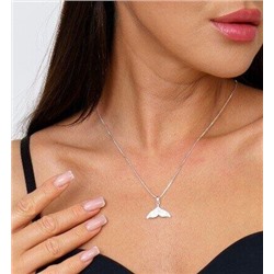 Кулон на цепочке рыбий хвост, покрытие: серебрение, вставка: фианиты, № 15-30, арт.001.353