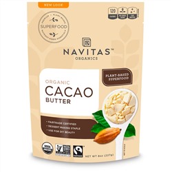 Navitas Organics, органическое масло какао, 227 г (8 унций)