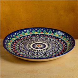Ляган узбекский Риштанская Керамика «Узоры», d=37 см, синий МИКС