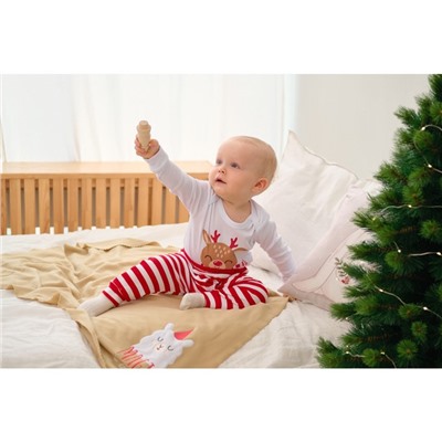 Костюм детский (джемпер и брюки) «Крошка Я. Мой первый НГ», рост 62-68 см, красный, белый