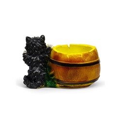 Фигурное кашпо для цветов «Котёнок с бочкой», 500 мл, 23×14×15 см, гипс