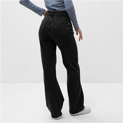 Джинсы женские палаццо утеплённые, размер 27 (42-44), серые