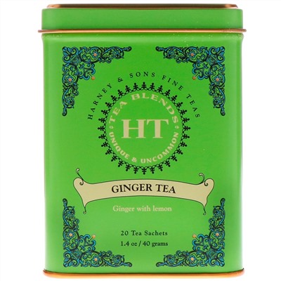 Harney & Sons, Имбирный чай, 20 чайных пакетиков, 1,4 унции (40 г)